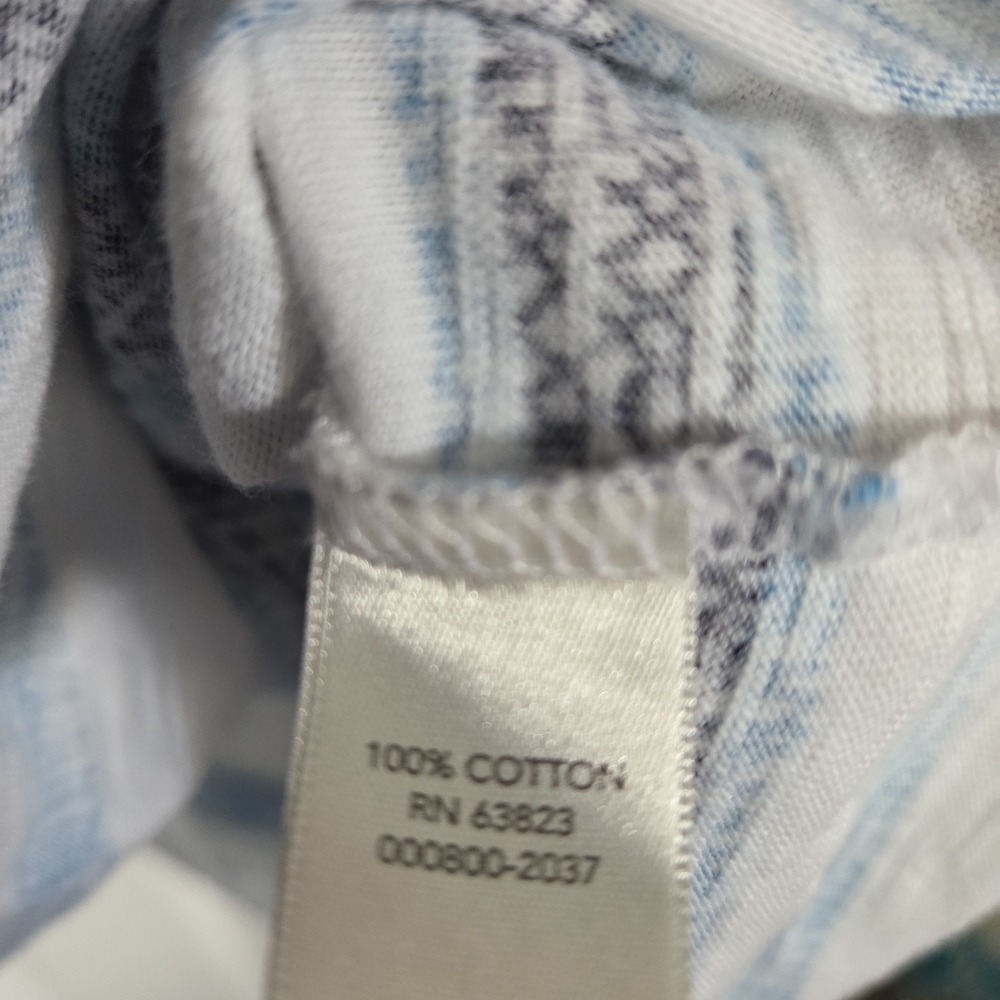 CJ Banks White Tee with Blue & Black Horizontal Stripes 1X cotton - Picture 4 of 4